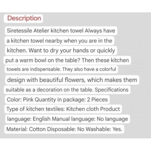 Atelier Kitchen Towels Blue Set Of 2 Solid w Stripe Floral Plant Graphic - Picture 5 of 7